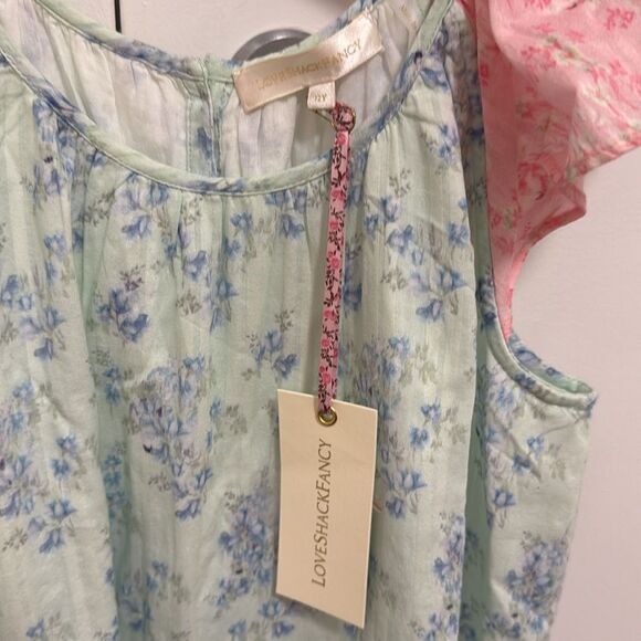 LoveShackFancy NWT Girls Lou Dress in Blue & Pink Floral Print. Size 12. - Picture 7 of 13
